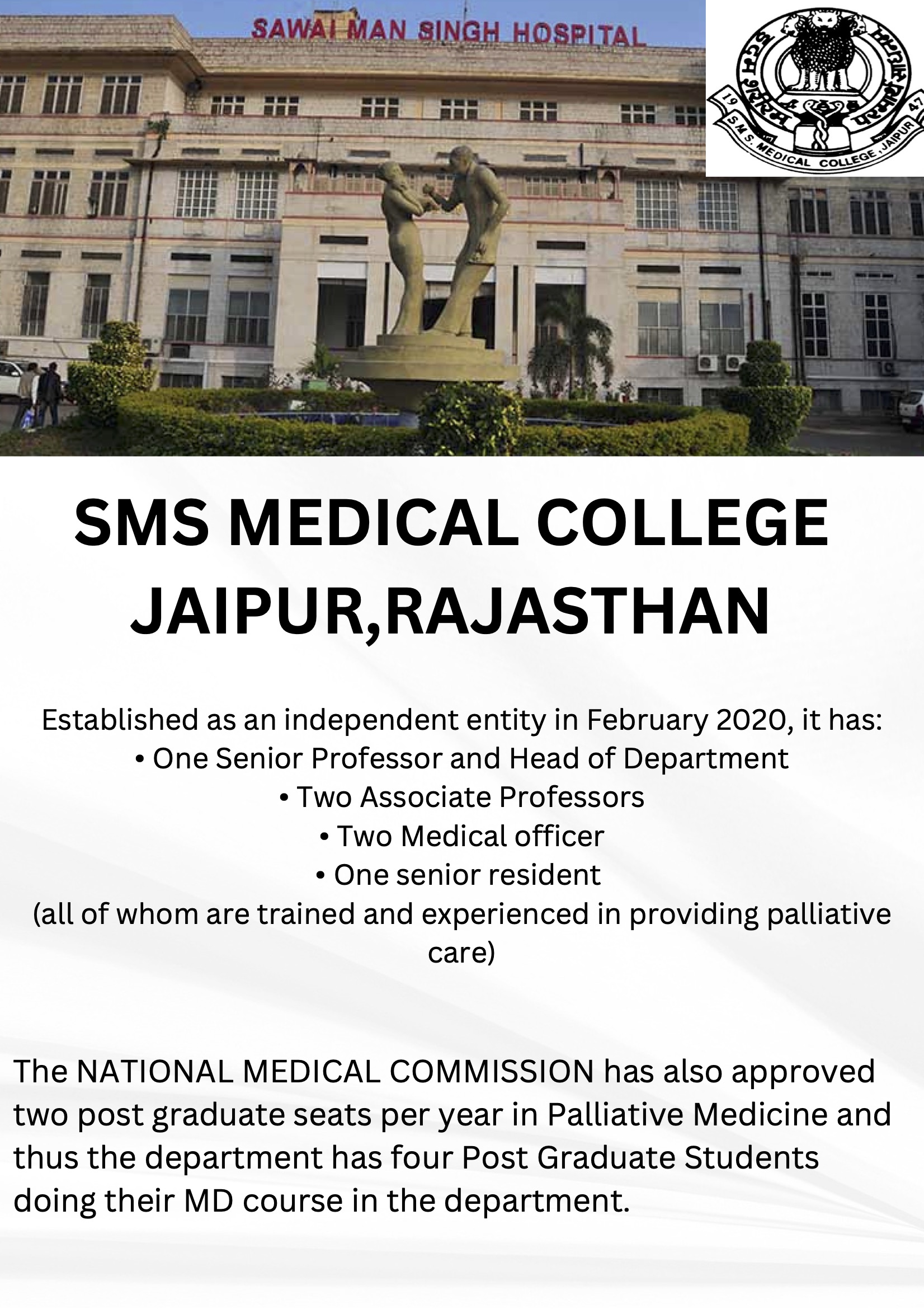 MD in Palliative Medicine at SMS Medical College, Jaipur