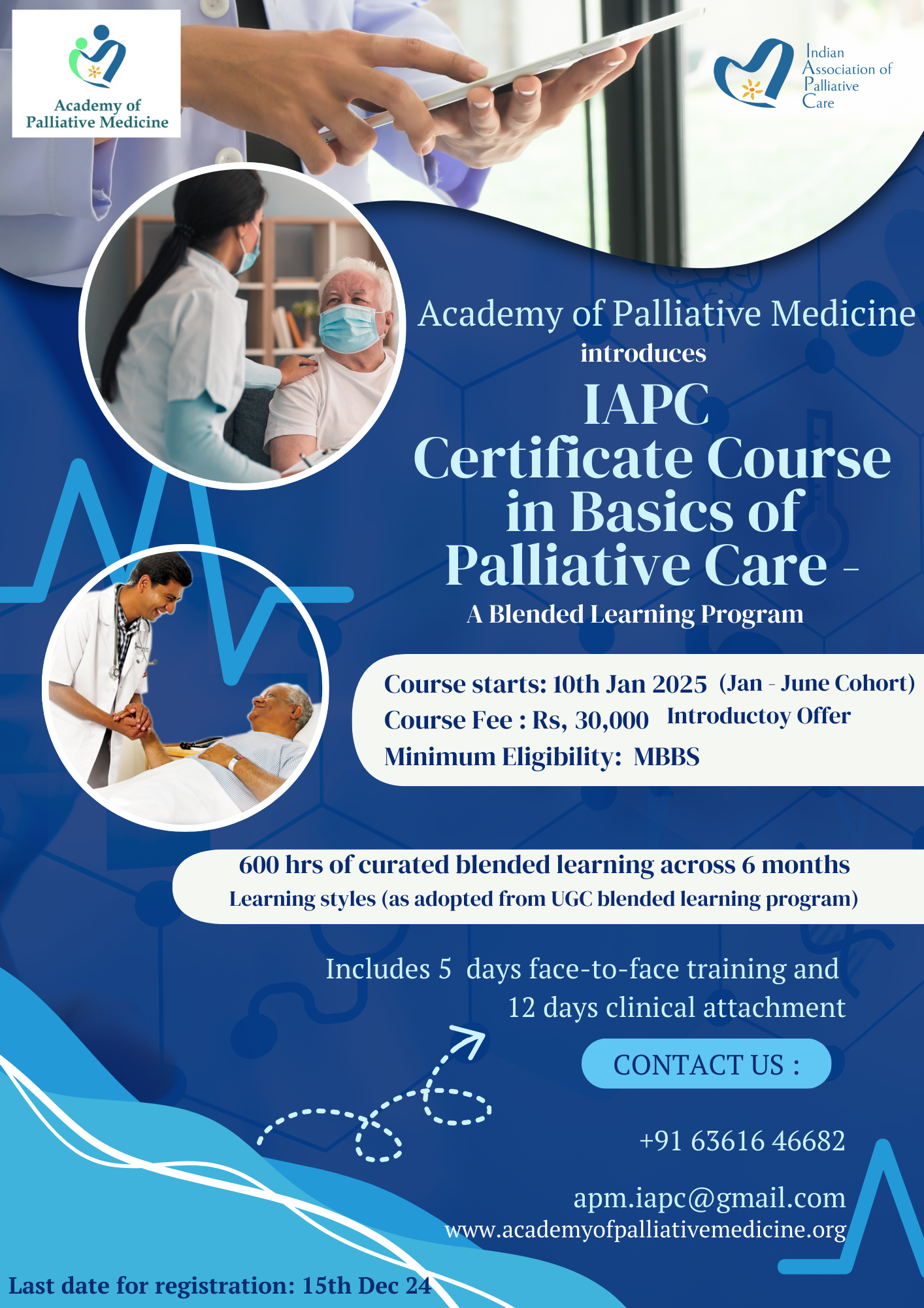 IAPC’s Certificate Course in Basics of Palliative Care – A blended learning program – starts 10 January 2025